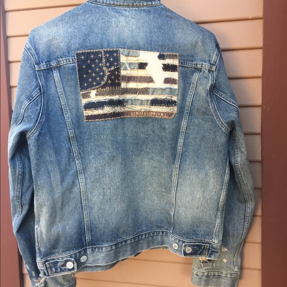 Ralph Lauren Flag Patch Denim Tracker Jacket - image 2